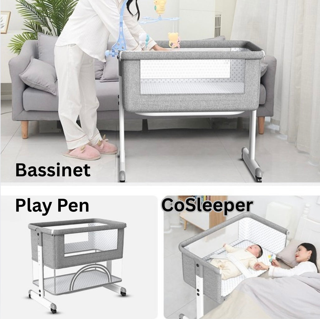 3in1 CoSleeper Baby Bassinet and Game Bed & Mattress – Adjustable Height