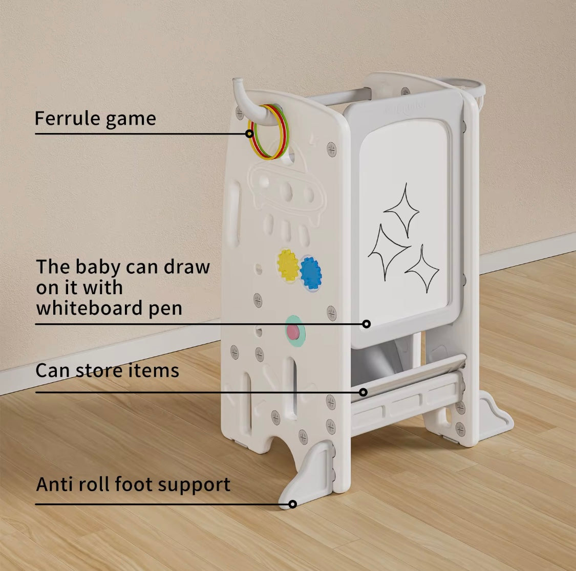 Deluxe Multi-Function Toddler Learning Tower Step Stool with Activity Centre
