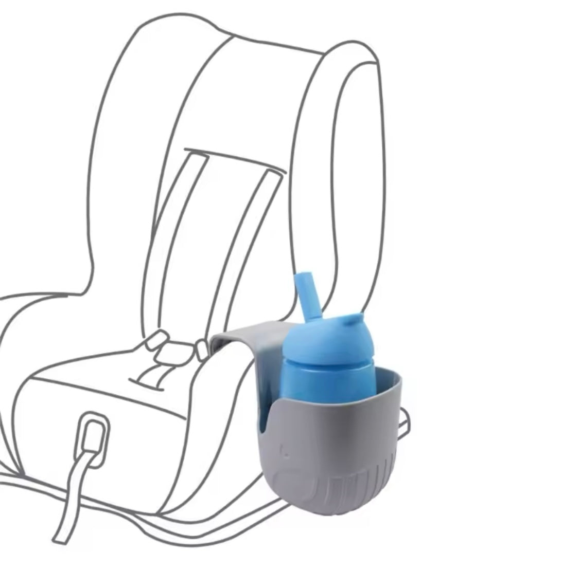 Universal Clip-On Baby Bottle & Cup Holder for Car Seats, Strollers & More