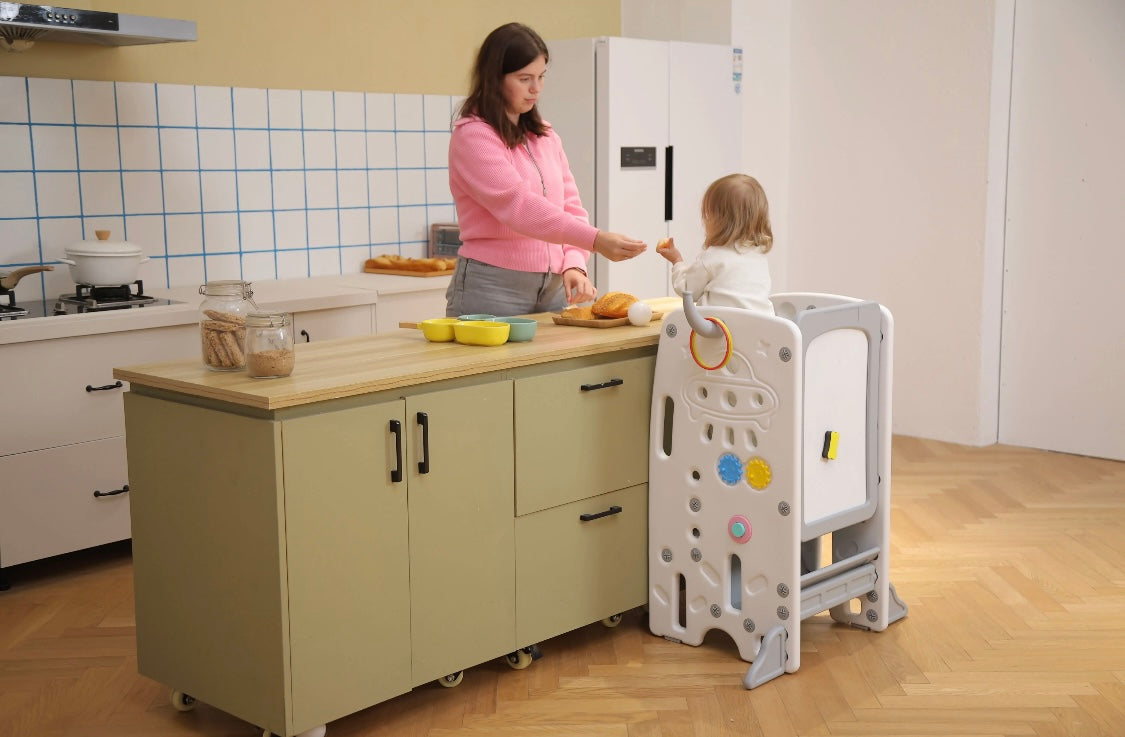 Deluxe Multi-Function Toddler Learning Tower Step Stool with Activity Centre