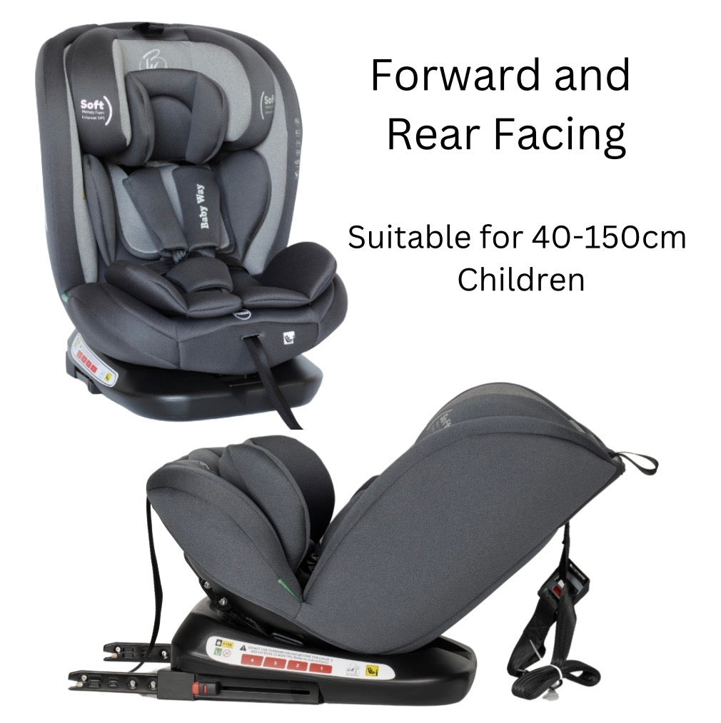 All-Rider 360 Rotating Convertible i-Size R129 Car Seat with ISOFIX and Top Tether - GREY