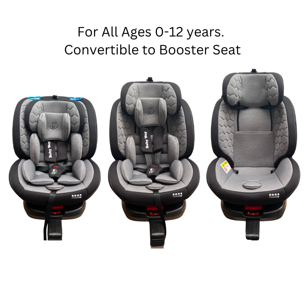 SafeHalo 360 Rotating and Convertible Car Seat with ISOFIX for All Ages - KHAKI
