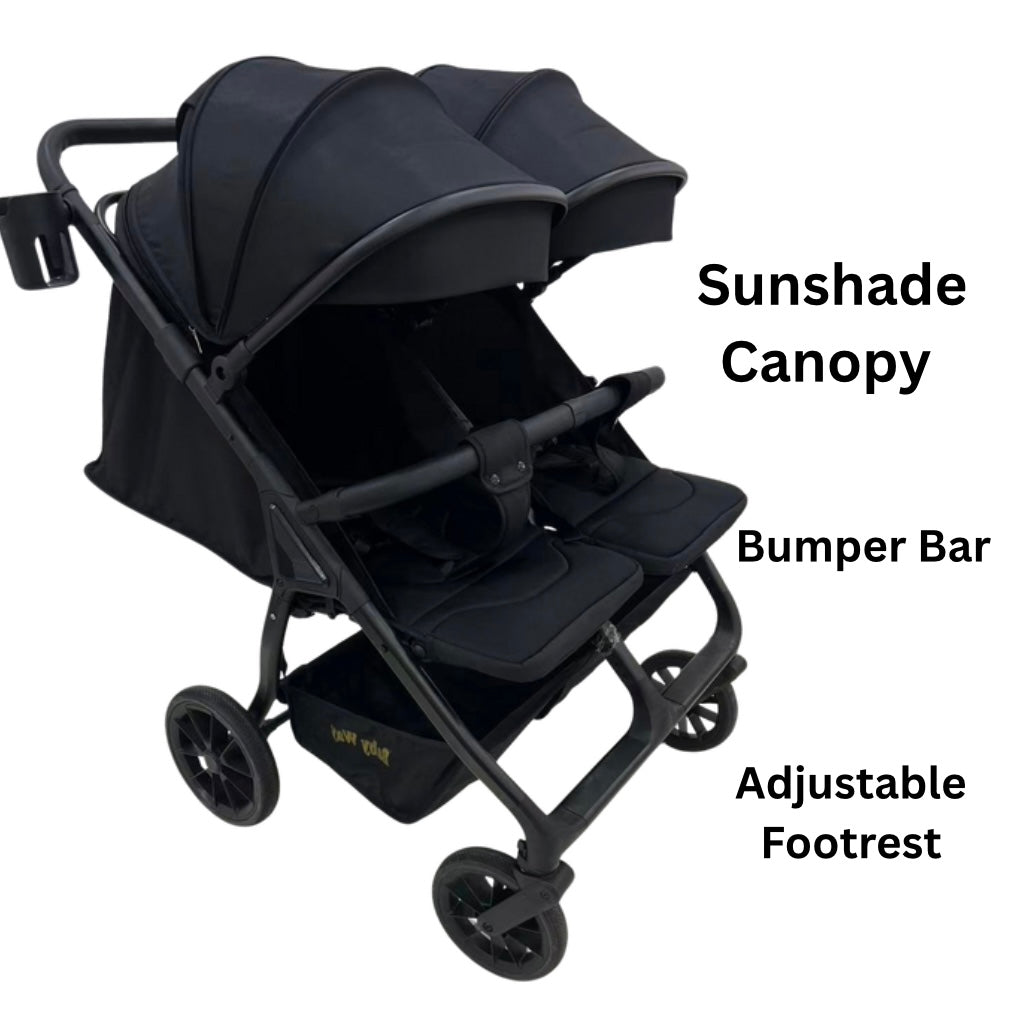TrekTwo – Ultimate Side-by-Side Double Stroller with Cup Holder