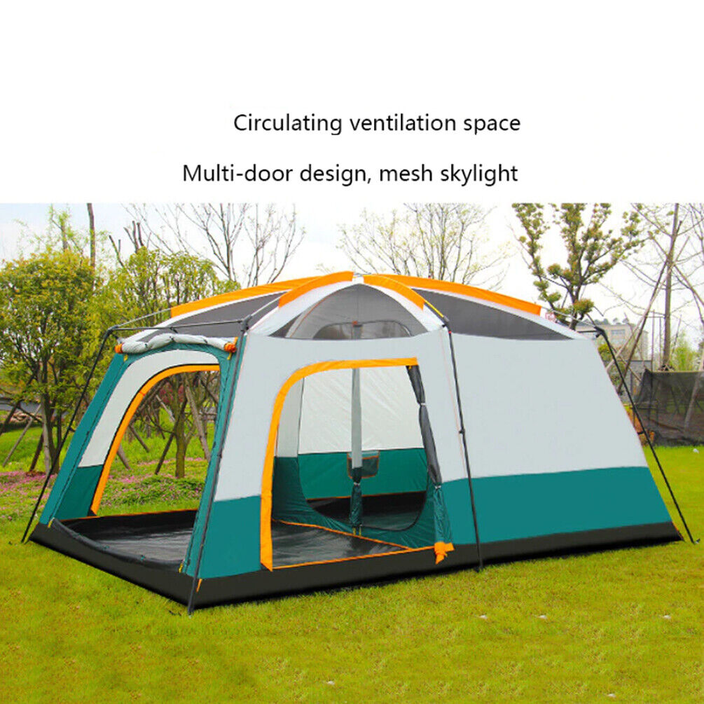 Silver Coated Tent Camping Tent 430x305x203cm - Green