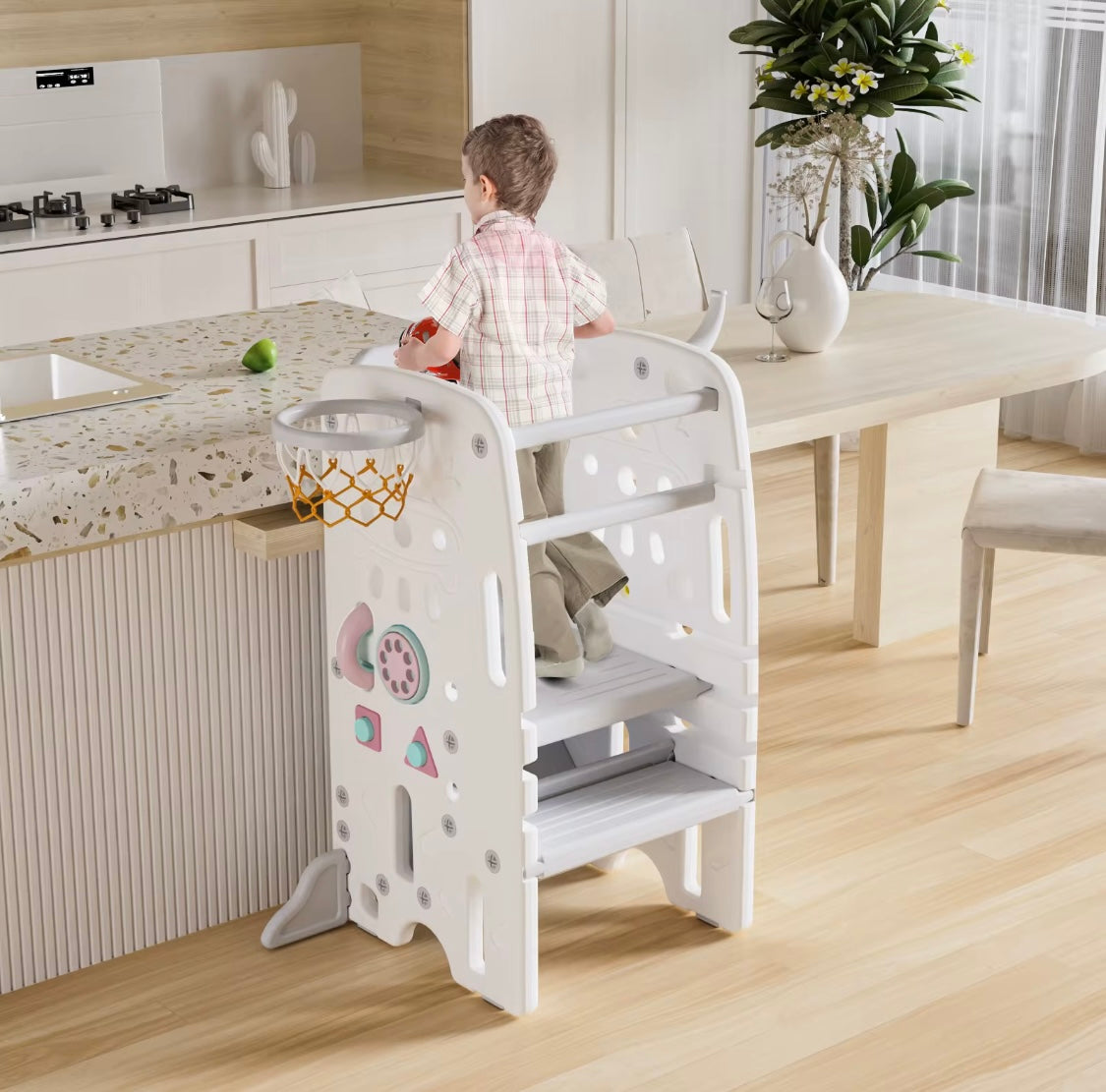 Preorder - Deluxe Multi-Function Toddler Learning Tower Step Stool with Activity Centre
