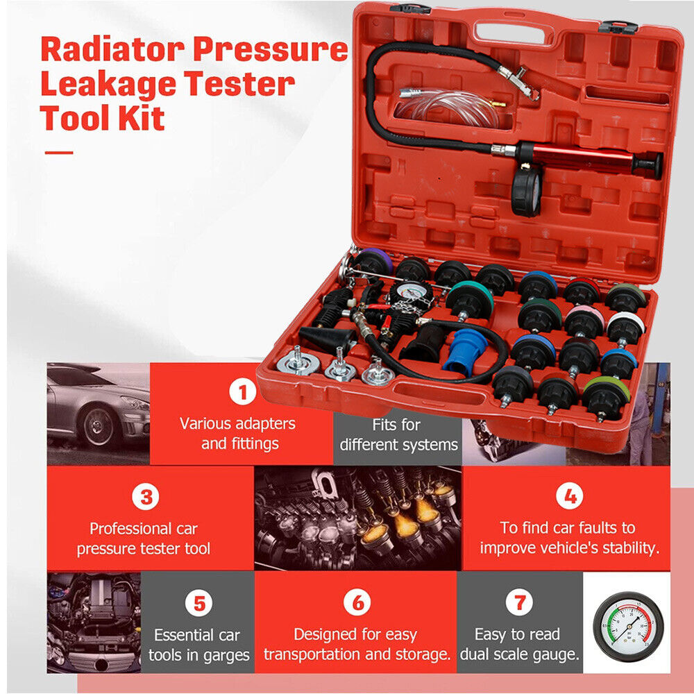 28 Piece Radiator Pressure Tester Kit