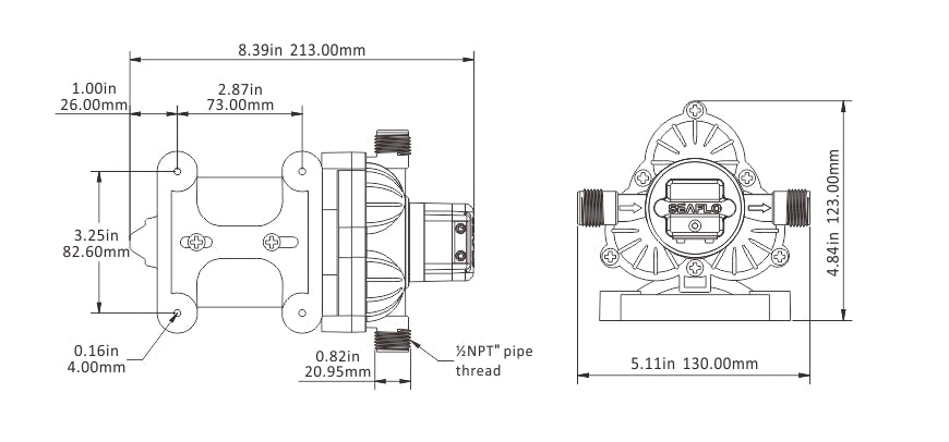 12V Seaflo Diaphragm Water Pump
