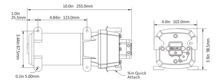 12V SEAFLO Marine Grade Water Pressure Pump 17LPM Caravan Boat RV Agriculture