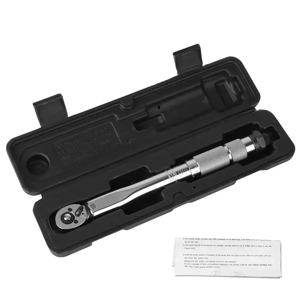 1/4″ Adjustable Torque Wrench 5–25 N·m with 3/8″ Adapter
