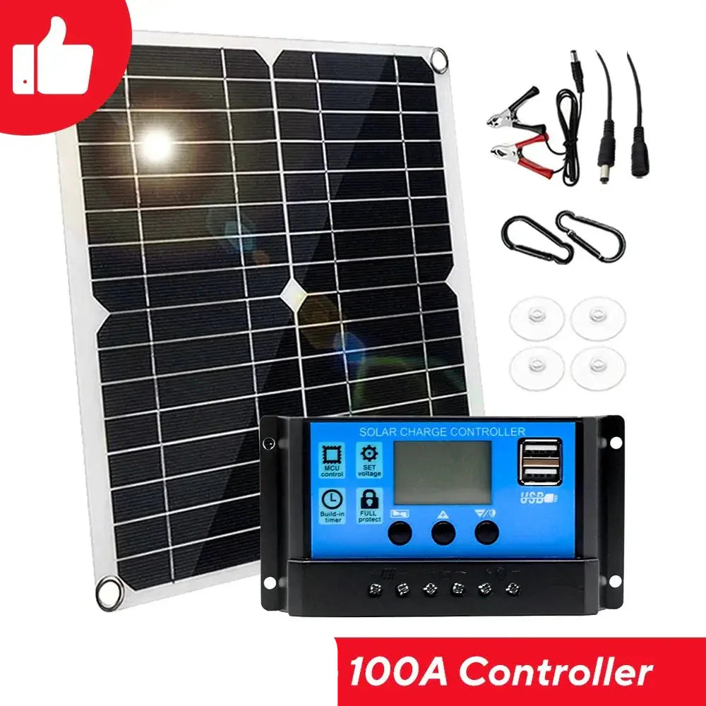 100W 12V Solar Panel Kit with Controller for RV's, caravans & Home (8 different types available)