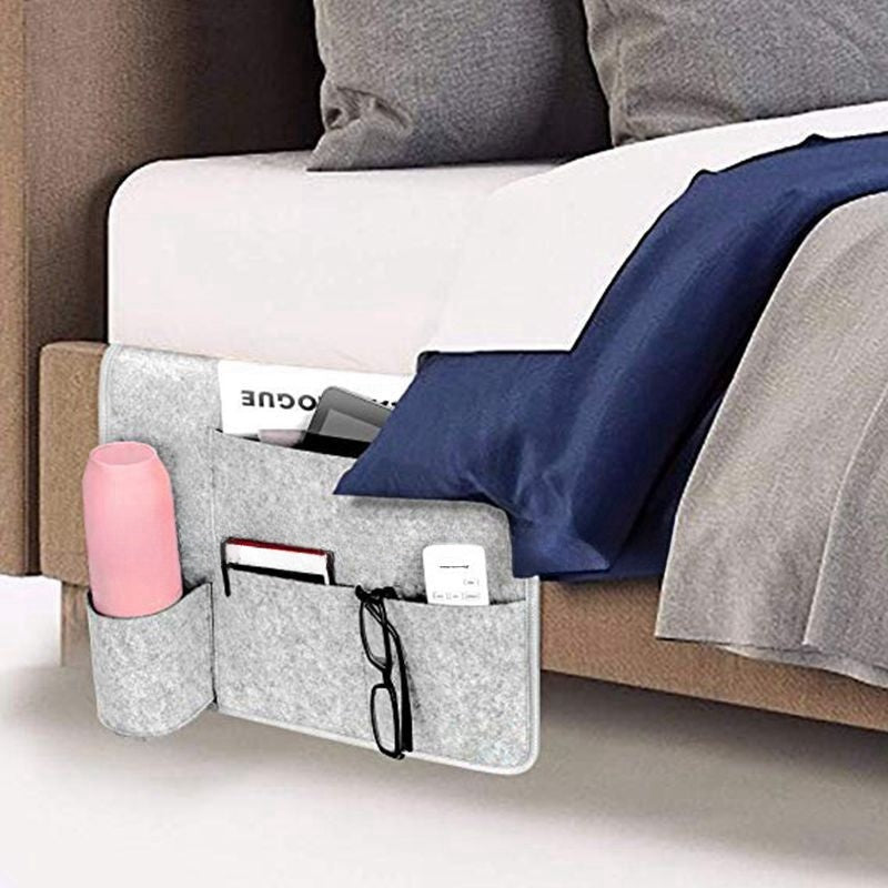 Sofa Armrest Storage Organizer Light Gray