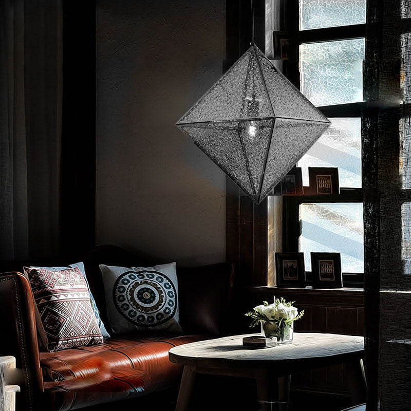 Diamond Shape Pandant Light 54*54CM - BLACK Ceiling Rose - salelink.co.nz