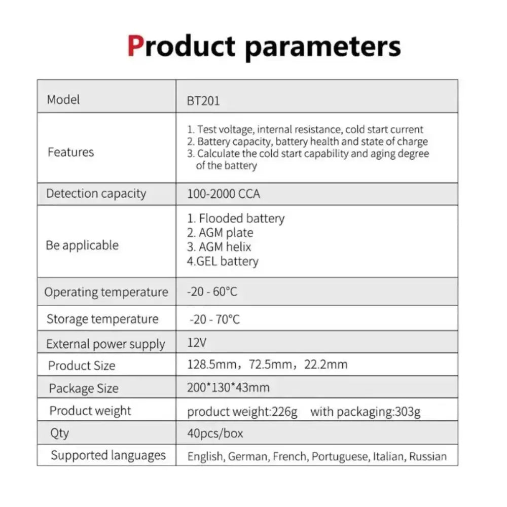 12V Car Battery Tester
