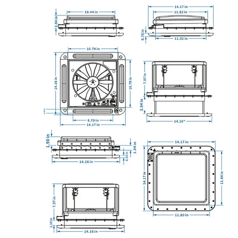 12V RV Roof Ventilation Fan with LED