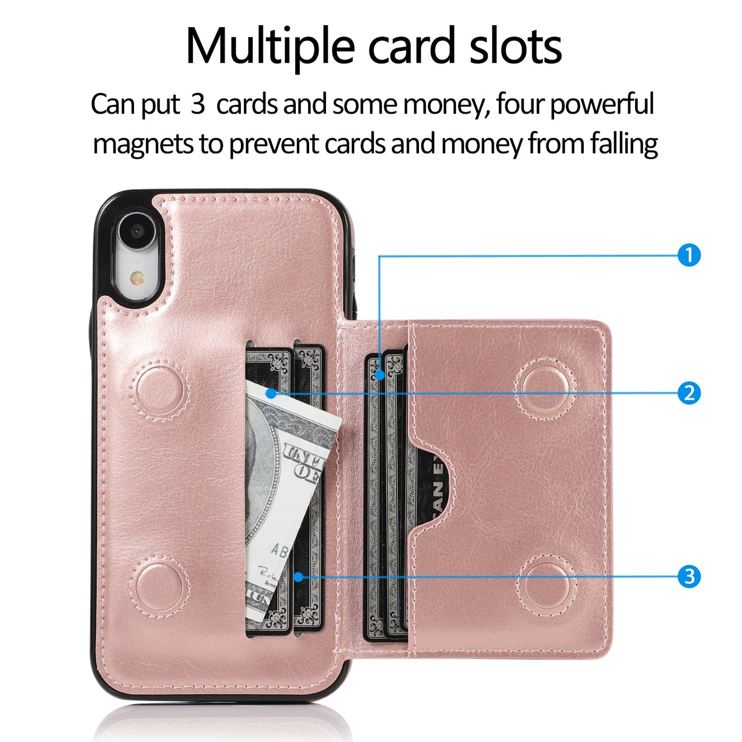 iPhone XR Case Wallet Cover Card Slots