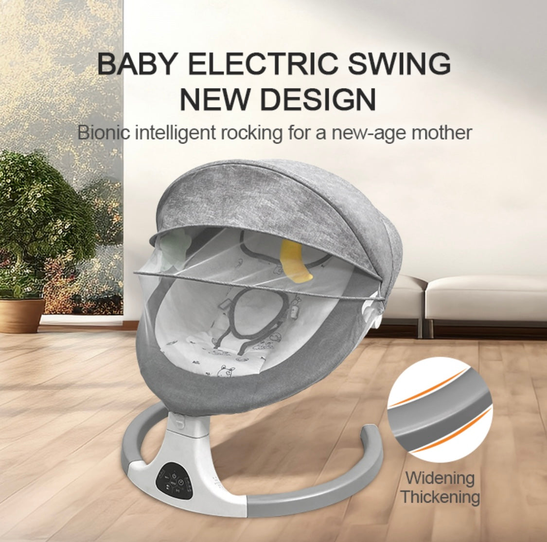 2-in-1 Electric Baby Rocker Swing / Bouncer & Dining Seat with Food Tray and Remote