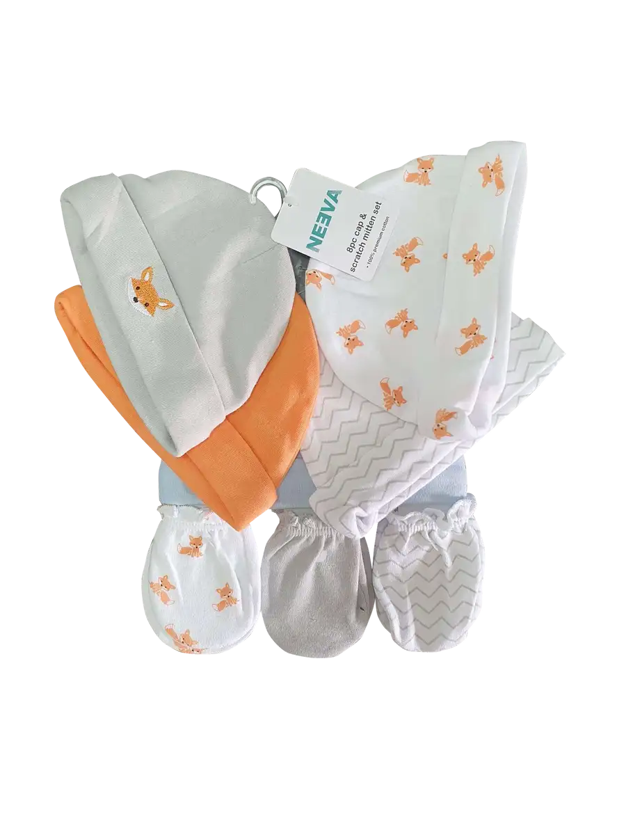 Neeva 8 Piece Hat & Mitten Set FOX - Babyonline