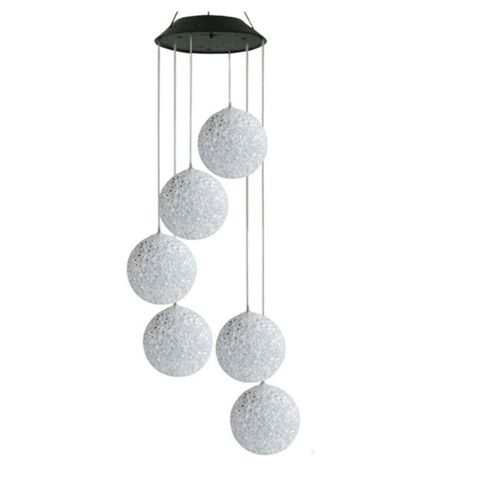 Hanging Wind Chimes Solar Powered LED Light Colour Changing Garden Outdoor Decor - salelink.co.nz