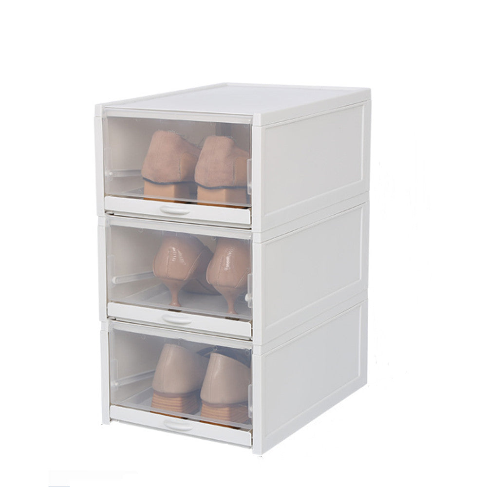 3X Push-pull Shoes Box Rack Foldable Shoe Organizer
