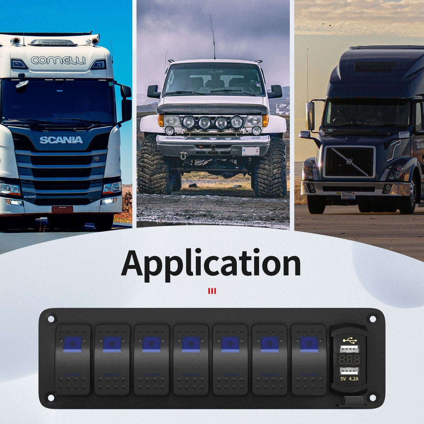 8 Gang Rocker Switch Panel