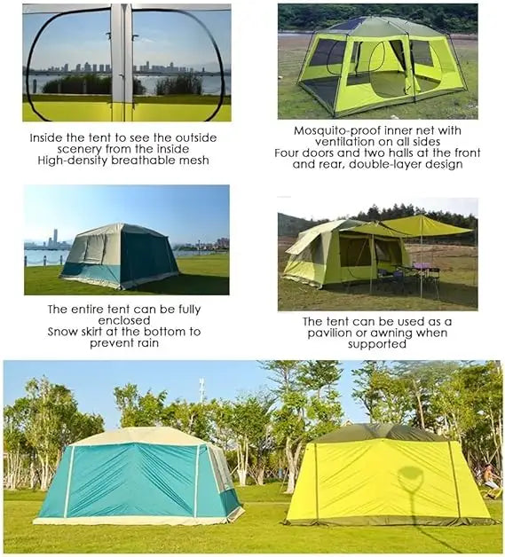 Camping Tent 420x305x210cm - Green