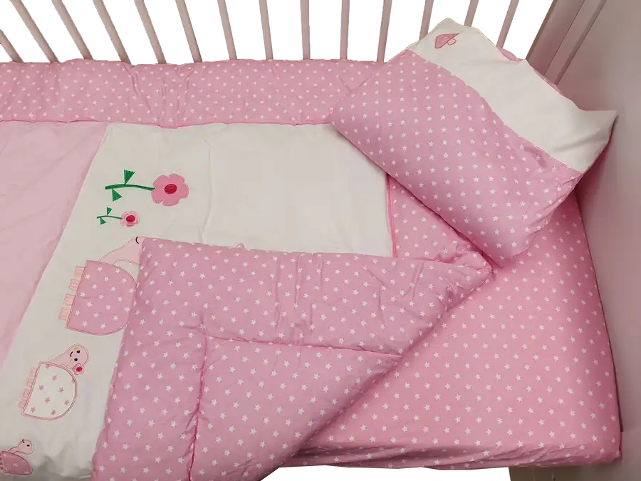 Sleep Tight Cot Bedding Set PINK TURTLE - Babyonline