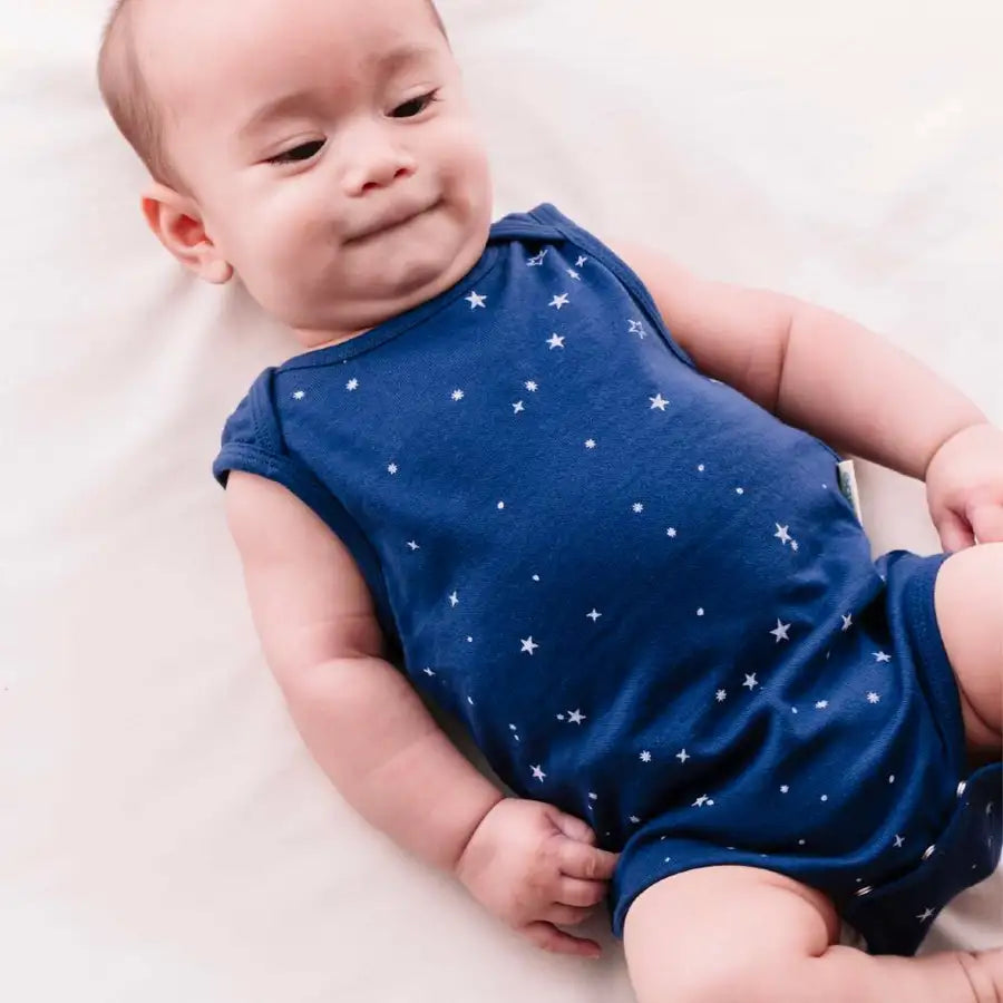 Woolbabe Merino/Organic Cotton Singletsuit - Tekapo Stars - Babyonline