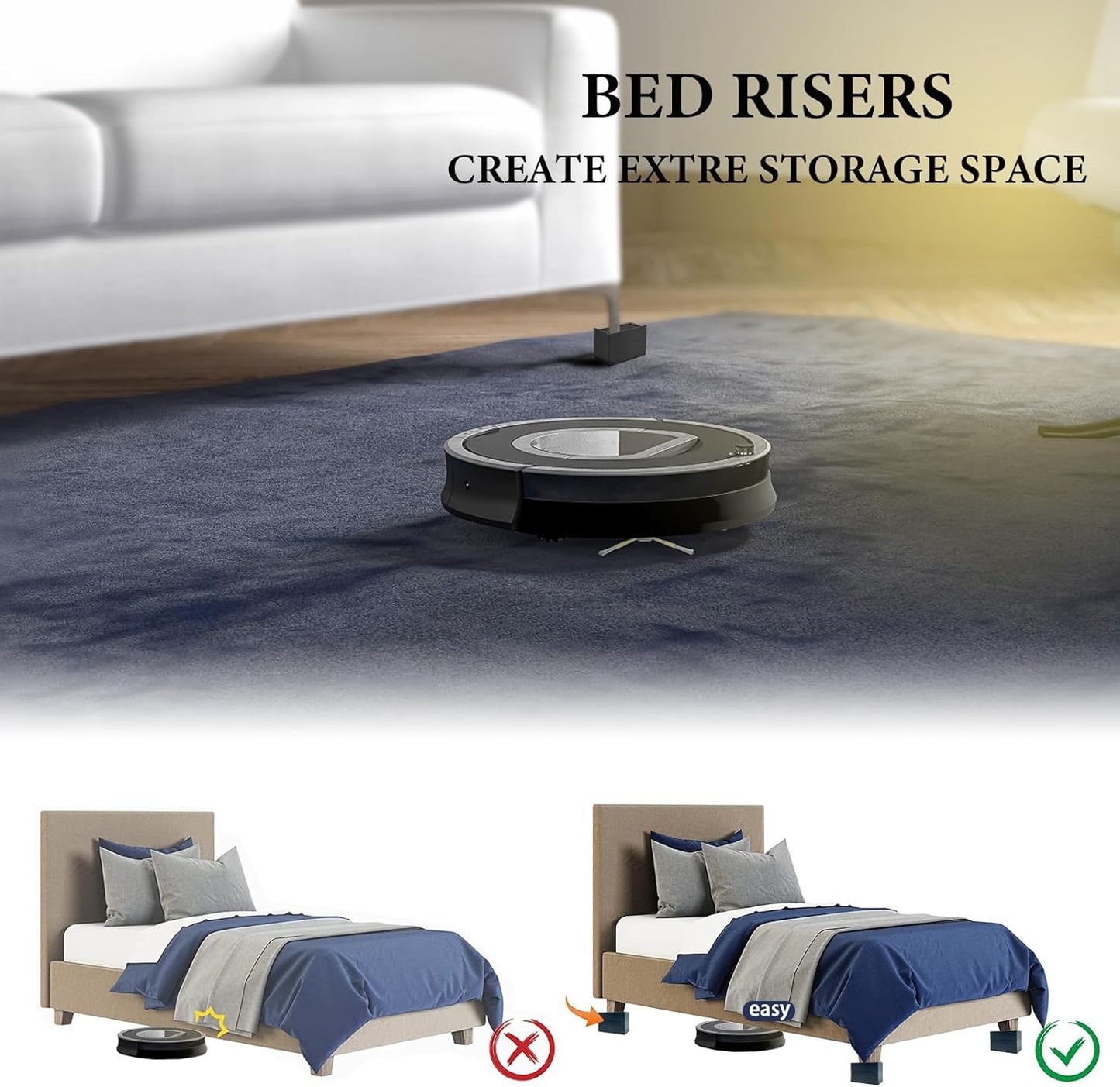 4Pcs Furniture Risers 7.5cm - salelink.co.nz