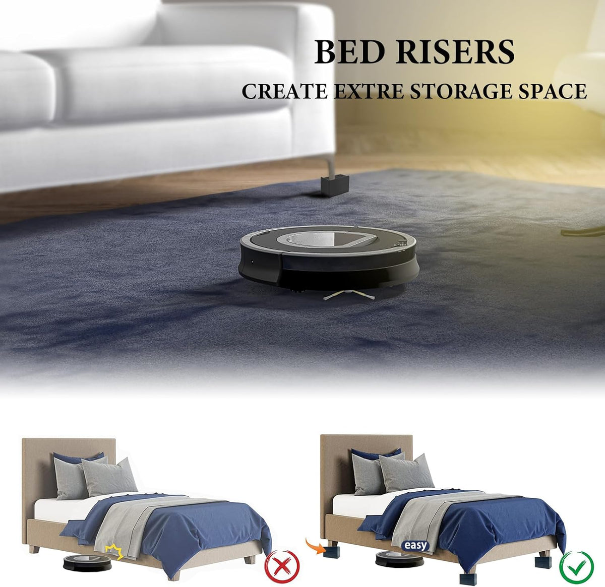 4Pcs Furniture Risers 7.5cm - salelink.co.nz