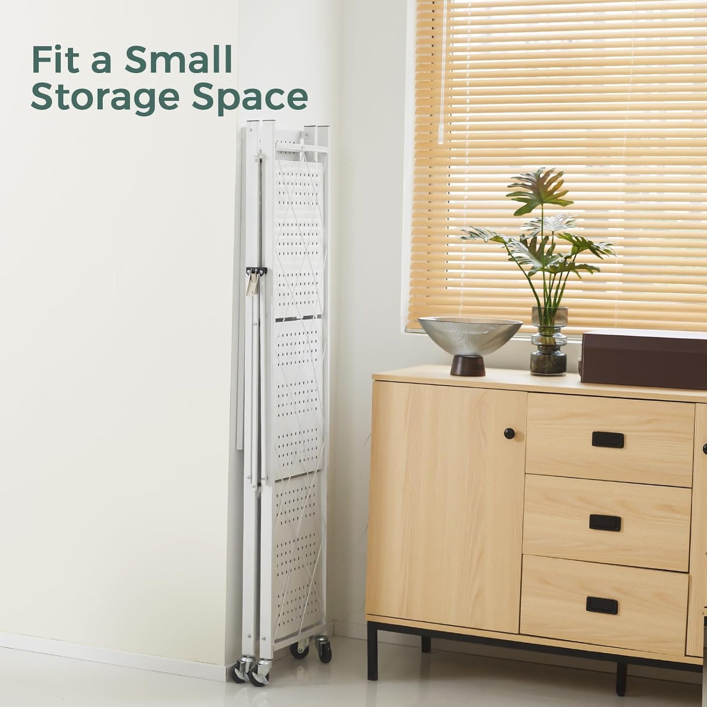 Folding Shelving Rack White-4-Tier