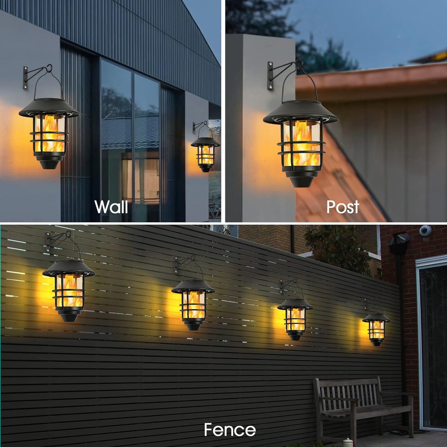 2Pcs Solar Outdoor Hanging Lantern