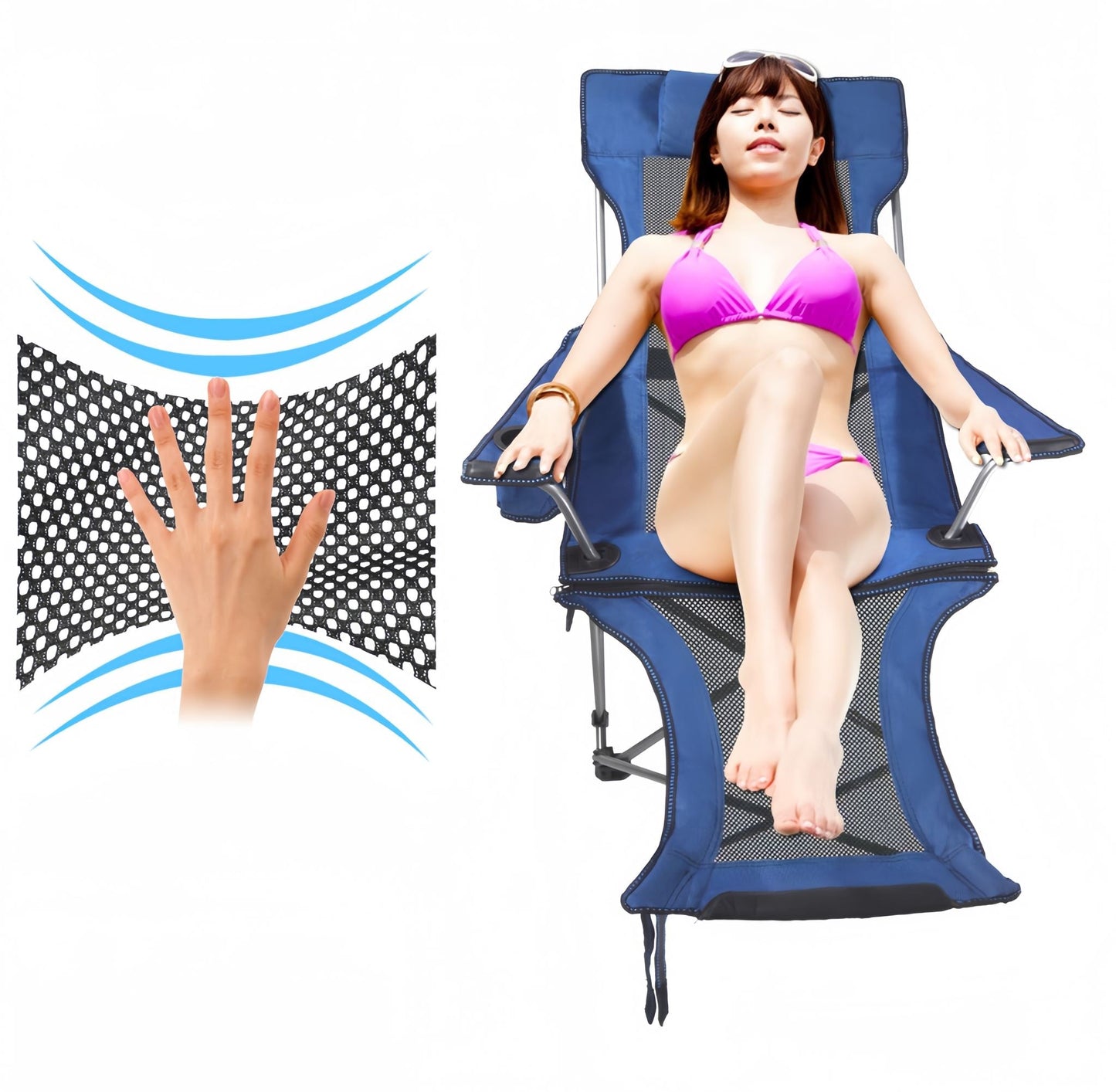 Reclining Camping Chair with Footrest