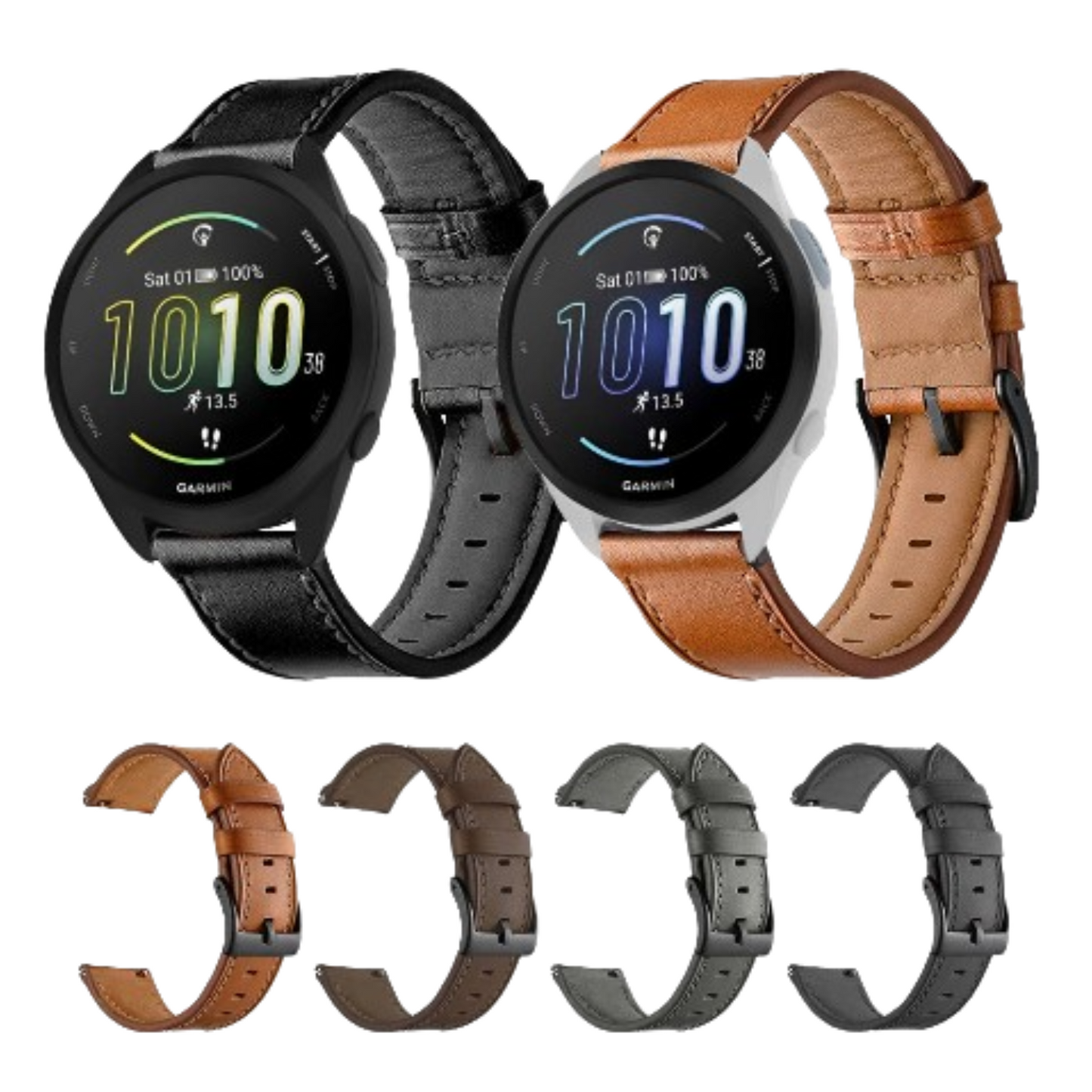 Leather Watch Strap for the Garmin Forerunner 245 (available in 12 colours)