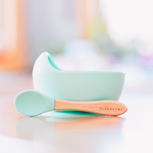 Sleepytot -Suction Bowl & Wooden Spoon Set