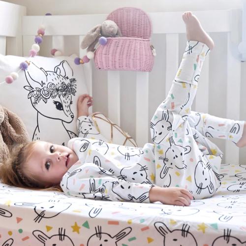 Baby Loves Sleep - Jersey Fitted Cot Sheets Organic Cotton