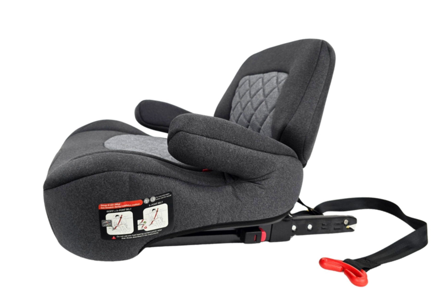 Neeva Half Booster Seat with ISOFIX and Backrest - Black Grey