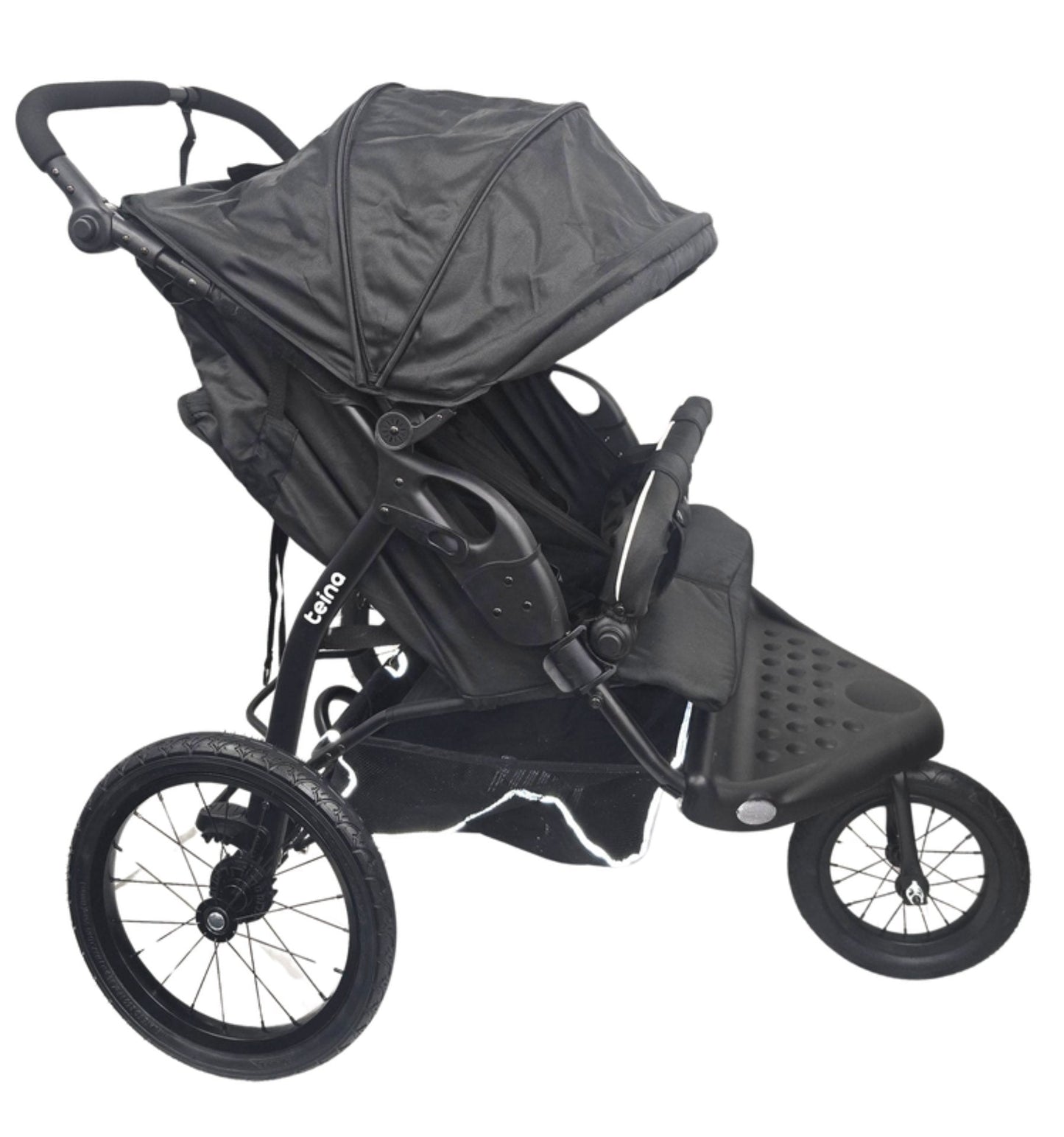 Teina 3-Wheel Twin Stroller - Black