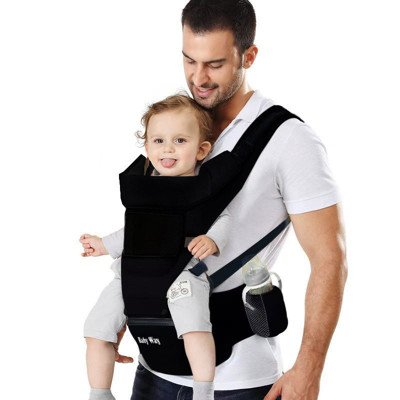 Ergonomic Multi-Function Baby Carrier with Hip Seat | 0-36 Months - BLACK