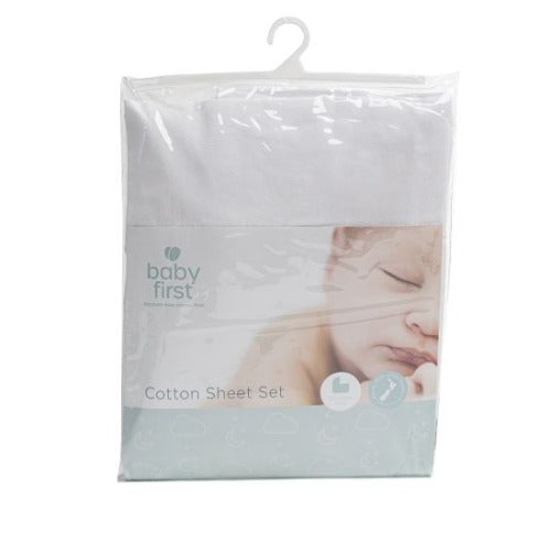 Babyfirst - Bassinet Cotton White Sheet Set