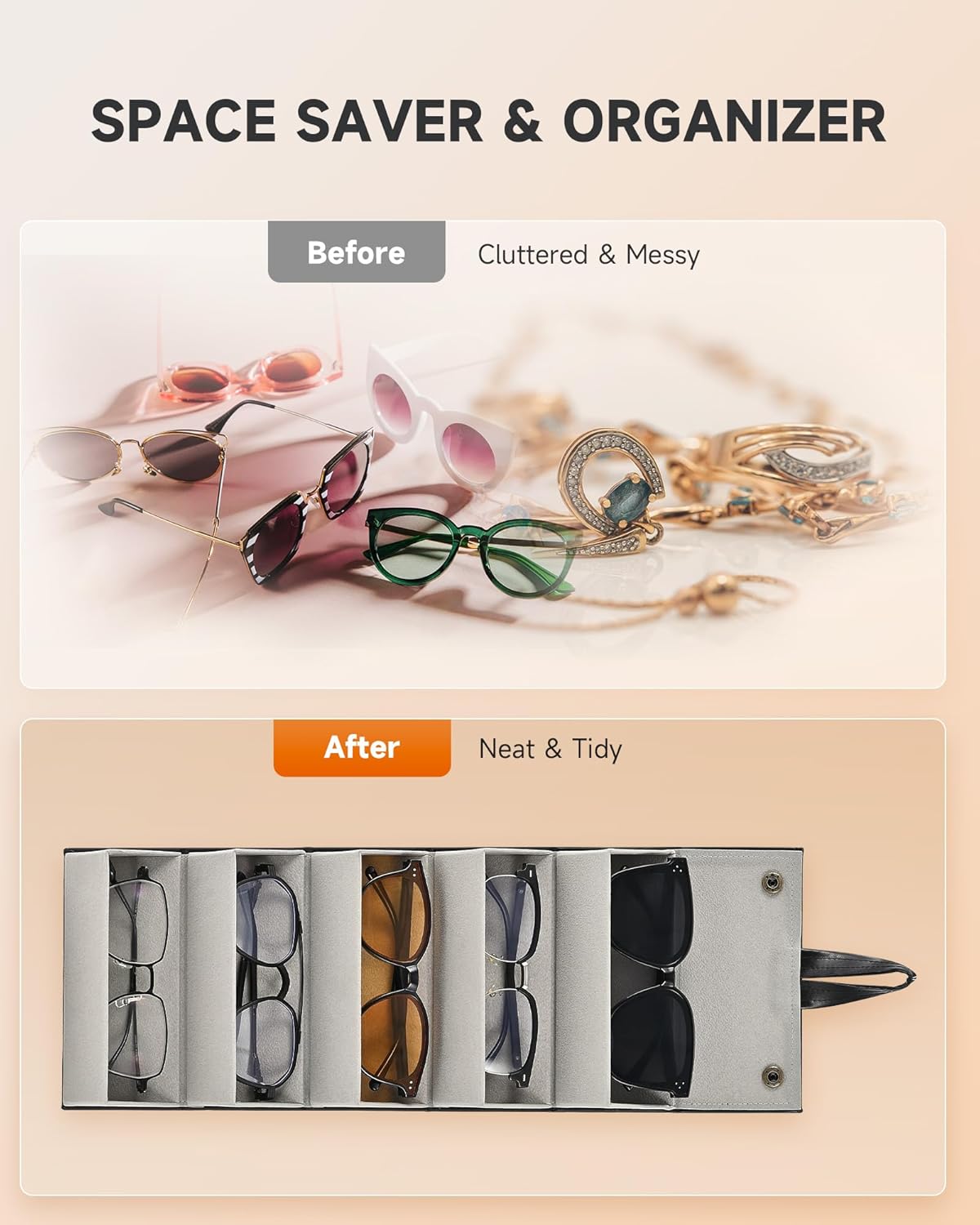 Travel Sunglass Case with 5 Slots