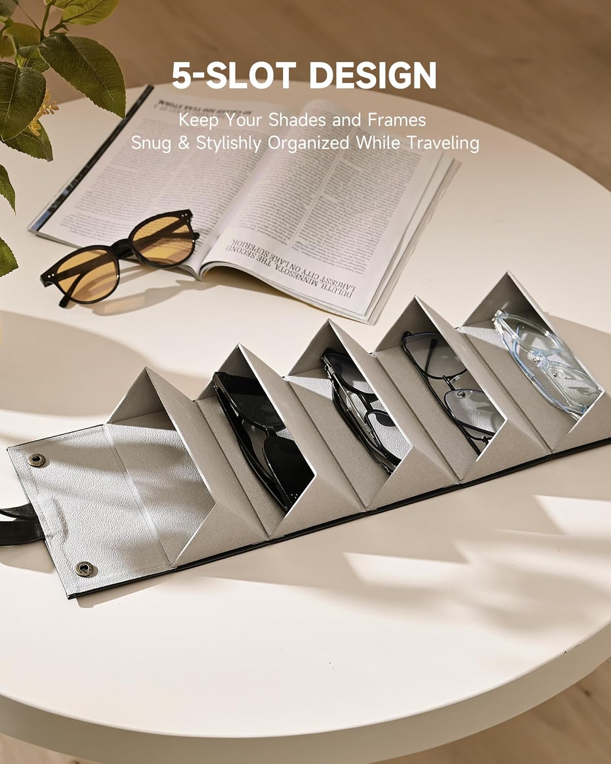 Travel Sunglass Case with 5 Slots