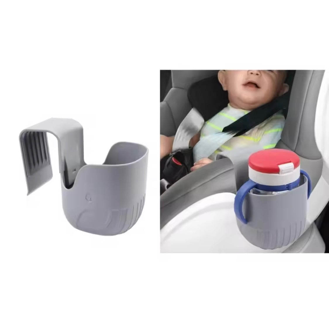 Universal Clip-On Baby Bottle & Cup Holder for Car Seats, Strollers & More