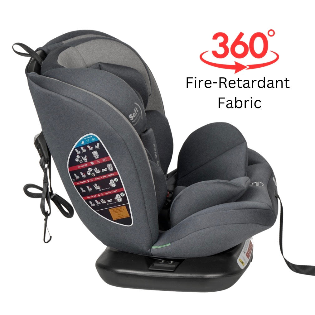 All-Rider 360 Rotating Convertible i-Size R129 Car Seat with ISOFIX and Top Tether - GREY