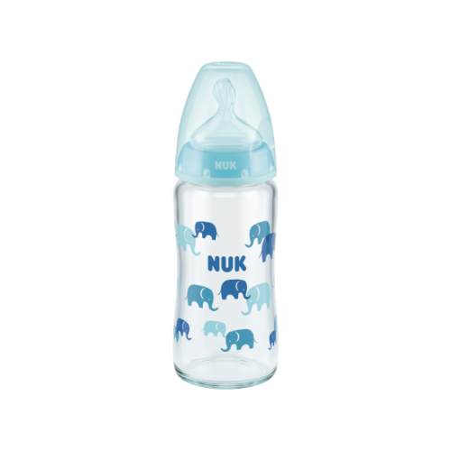 NUK First Choice Plus Glass Baby Bottle with Temperature Control - 240ml