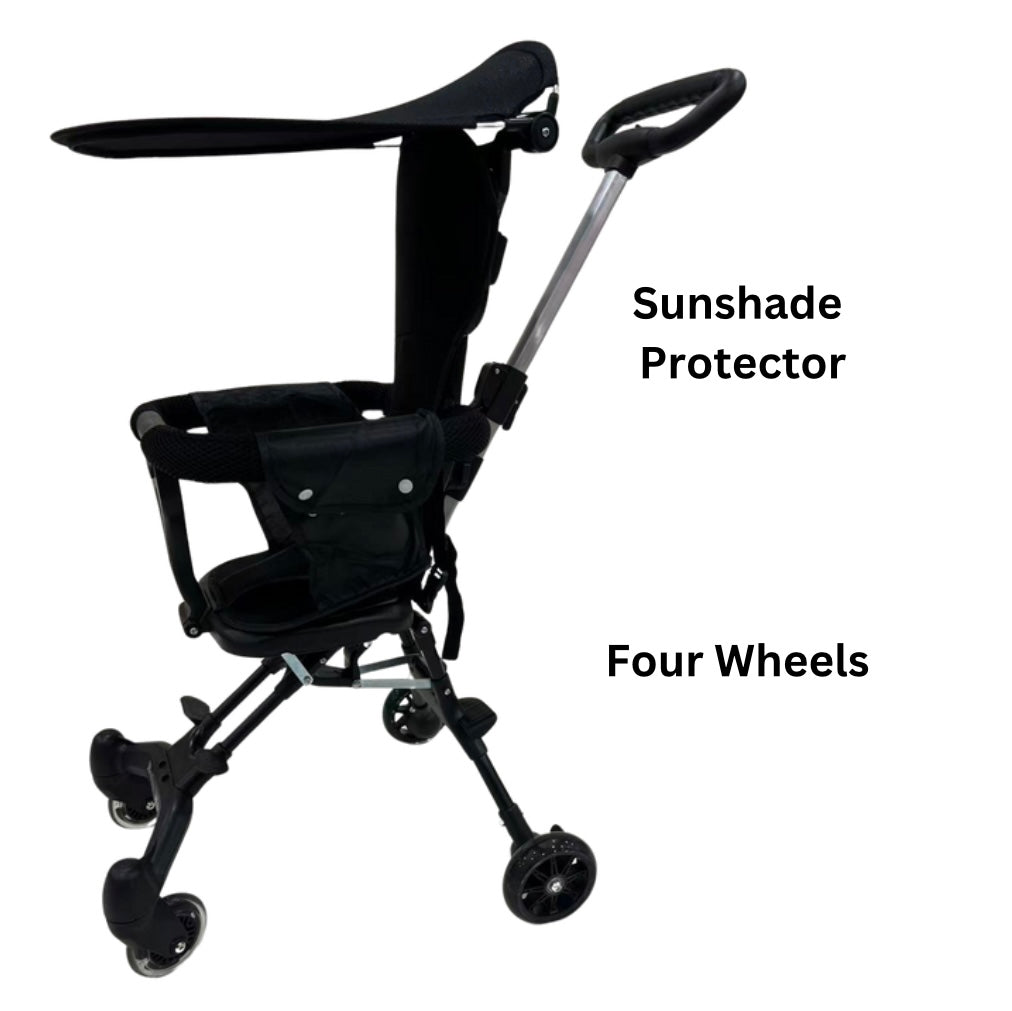 Toddler Compact Ride-On Push Cart with Sunshade