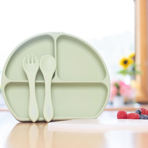 Sleepytot - Silicone Divided Plate + Cutlery