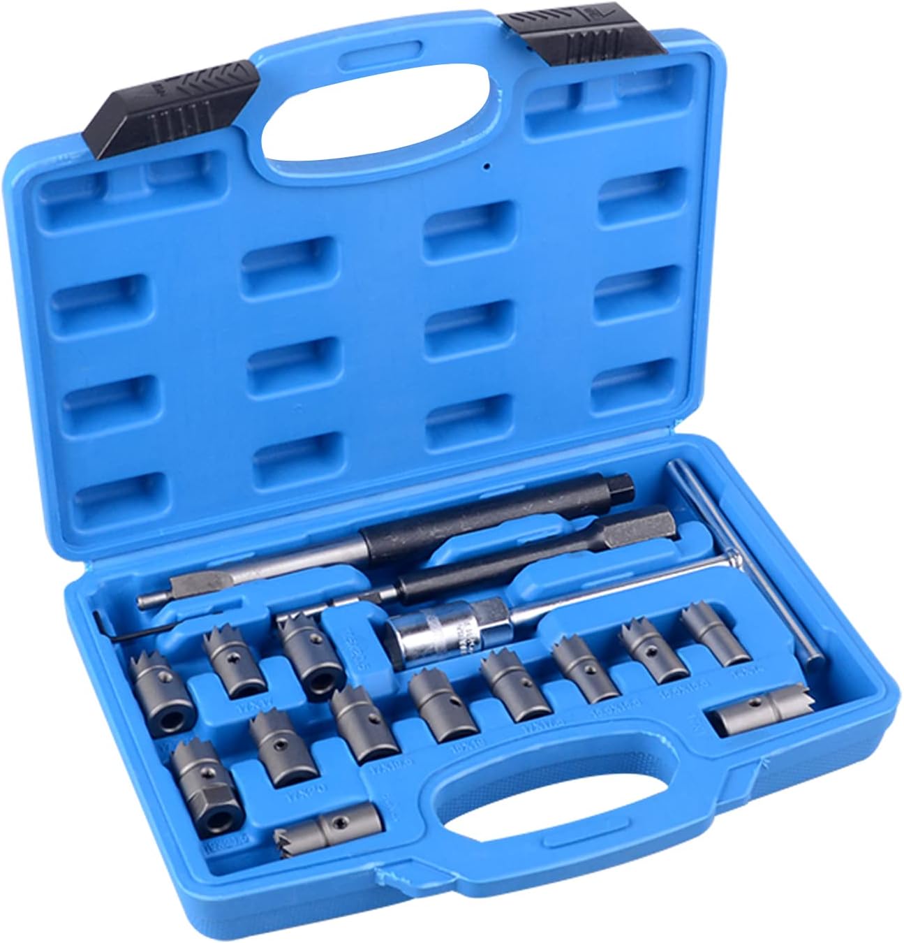 17PCS Diesel Injector Seat Cutter Cleaner Tool Set