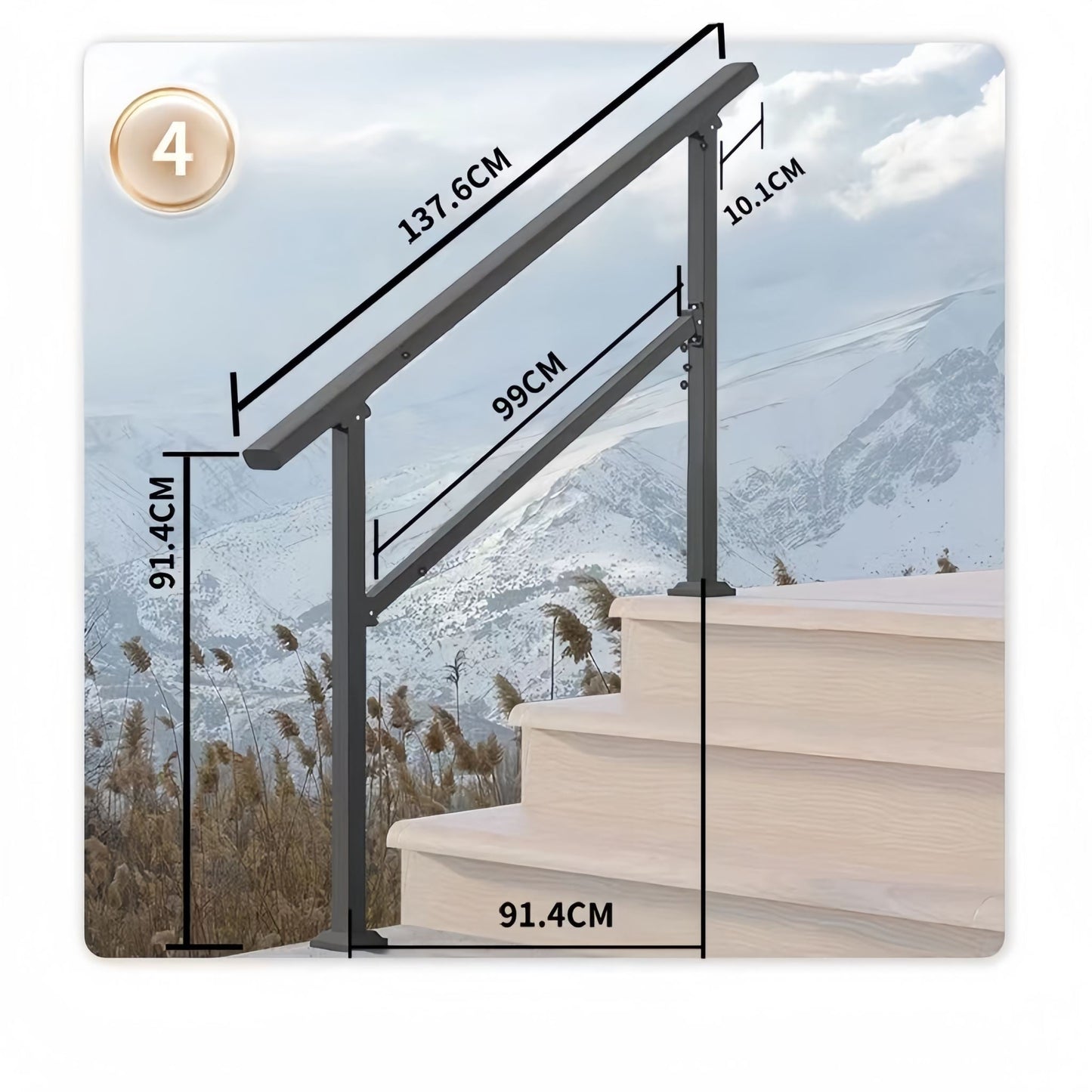 Stair Handrail 4 Steps