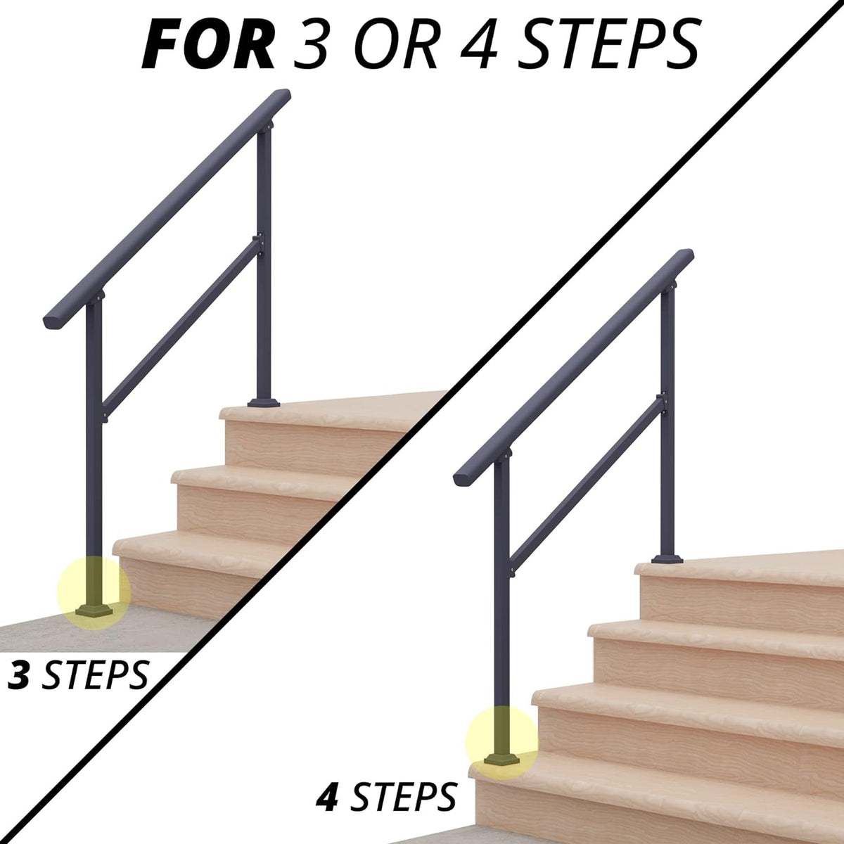 Stair Handrail 4 Steps - salelink.co.nz