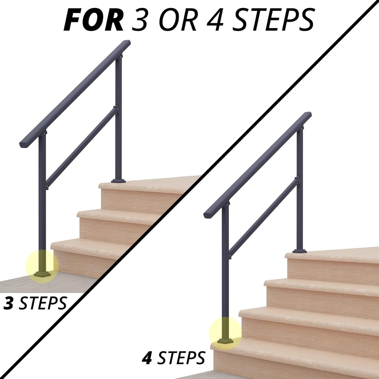 Stair Handrail 4 Steps - salelink.co.nz